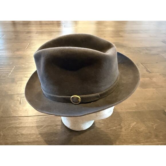 Vintage Dobbs Mens Gray Fifth Ave New York Fedora Hat Size 7 Made in USA - Picture 4 of 9